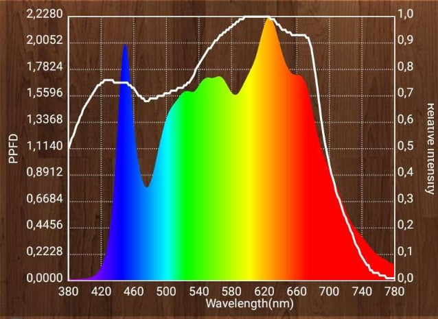 Bølgelængde og lys intensitet for vores 30w LED vækstlampe med stor fatning